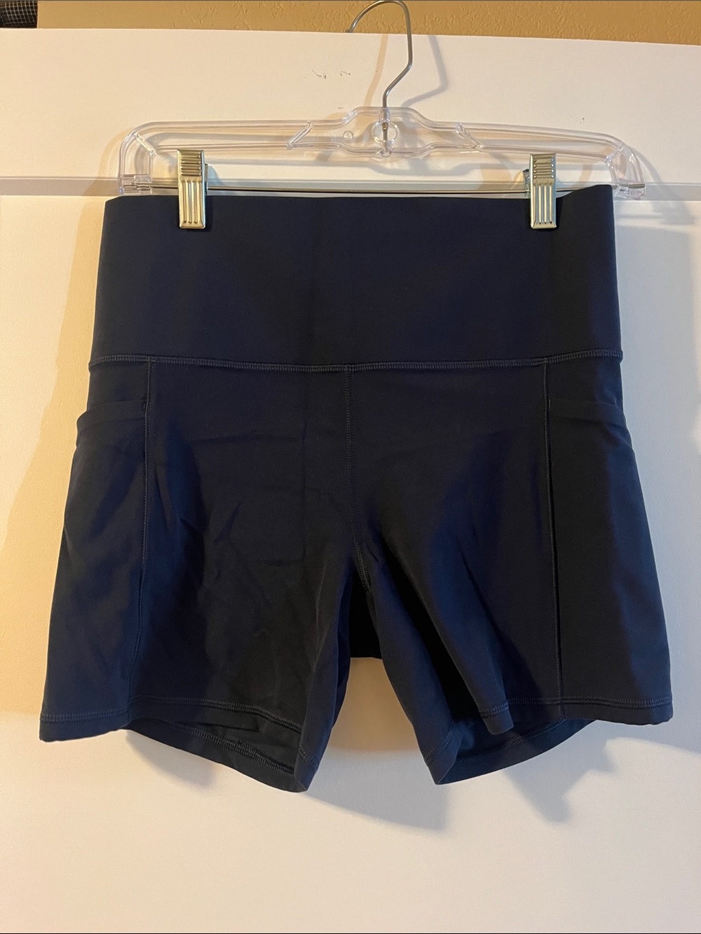 Athleta Navy High-Waist Performance Shorts